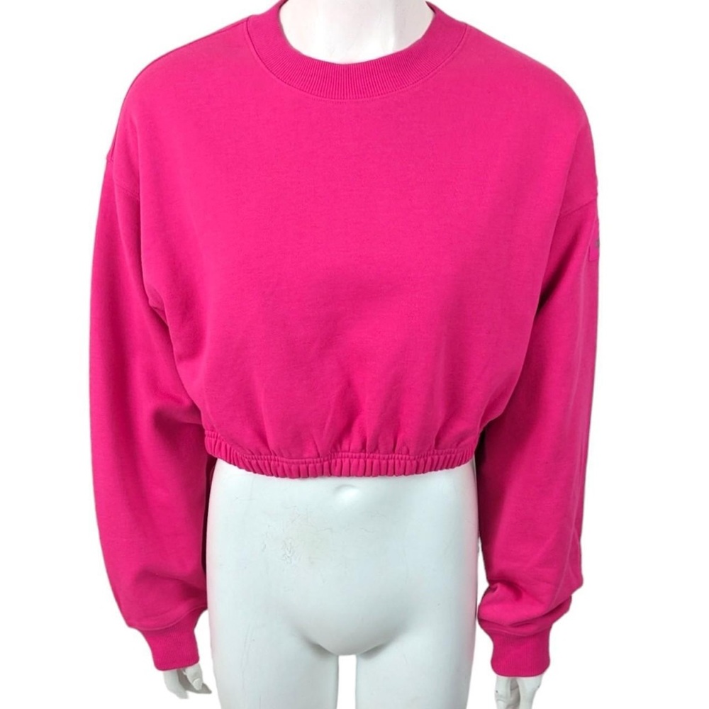Alo cropped neon pink sweatshirt